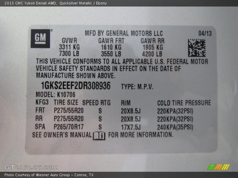 Quicksilver Metallic / Ebony 2013 GMC Yukon Denali AWD