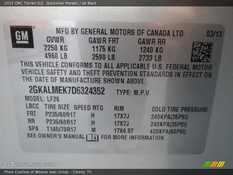 Quicksilver Metallic / Jet Black 2013 GMC Terrain SLE