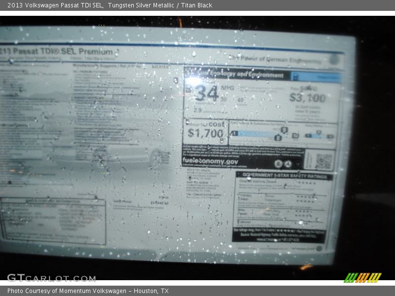 Tungsten Silver Metallic / Titan Black 2013 Volkswagen Passat TDI SEL