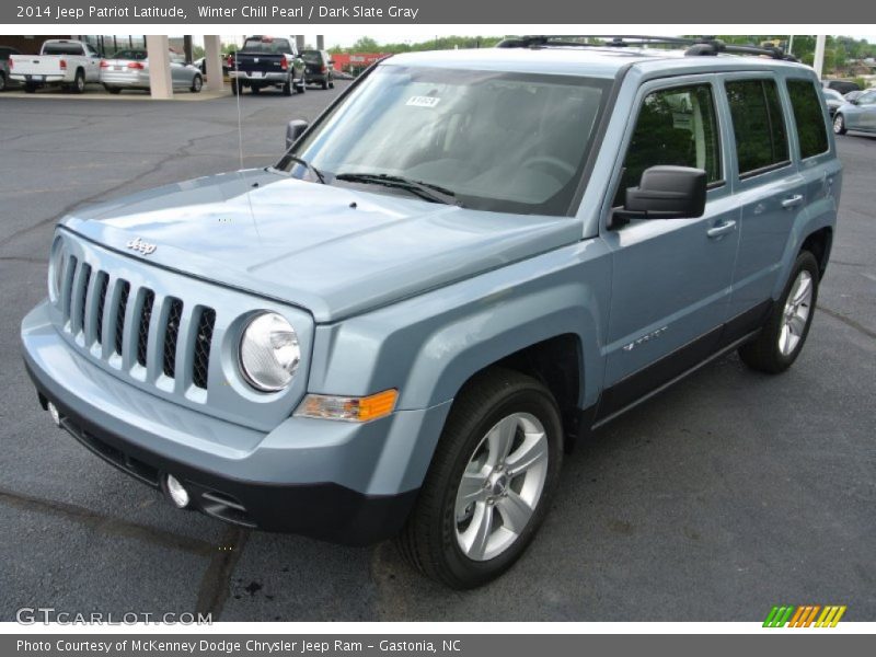 Winter Chill Pearl / Dark Slate Gray 2014 Jeep Patriot Latitude