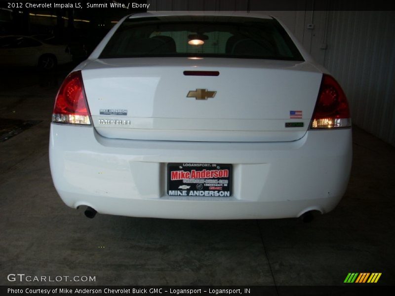 Summit White / Ebony 2012 Chevrolet Impala LS