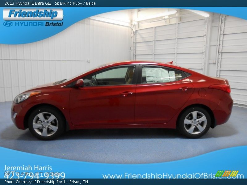 Sparkling Ruby / Beige 2013 Hyundai Elantra GLS