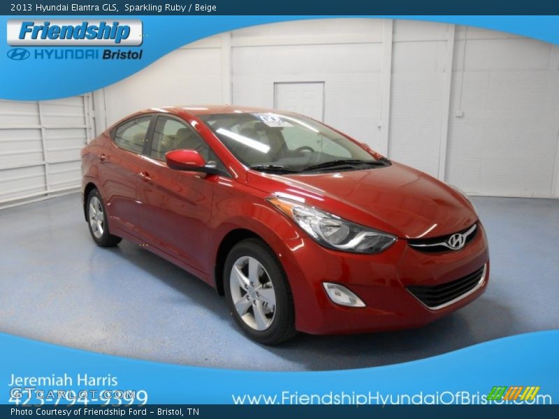 Sparkling Ruby / Beige 2013 Hyundai Elantra GLS