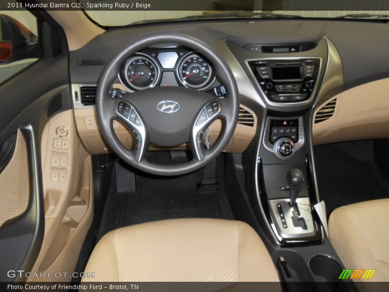Sparkling Ruby / Beige 2013 Hyundai Elantra GLS