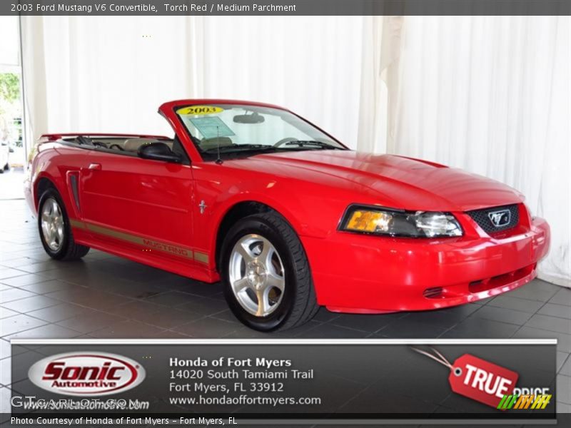 Torch Red / Medium Parchment 2003 Ford Mustang V6 Convertible