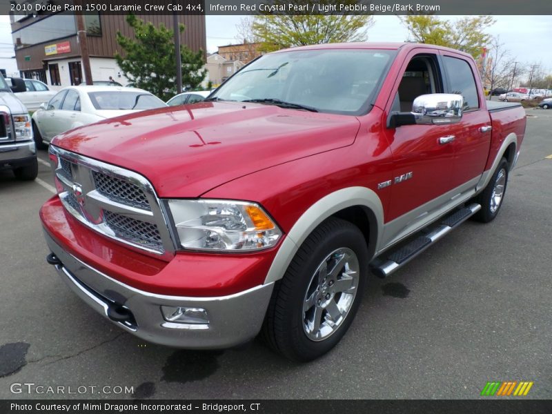 Inferno Red Crystal Pearl / Light Pebble Beige/Bark Brown 2010 Dodge Ram 1500 Laramie Crew Cab 4x4