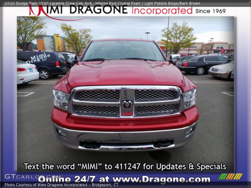 Inferno Red Crystal Pearl / Light Pebble Beige/Bark Brown 2010 Dodge Ram 1500 Laramie Crew Cab 4x4