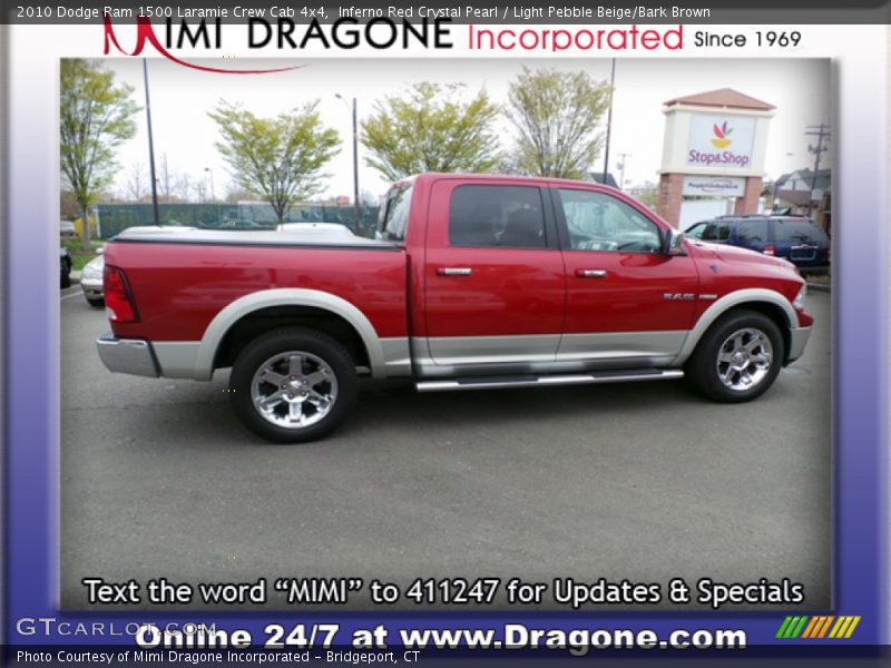 Inferno Red Crystal Pearl / Light Pebble Beige/Bark Brown 2010 Dodge Ram 1500 Laramie Crew Cab 4x4