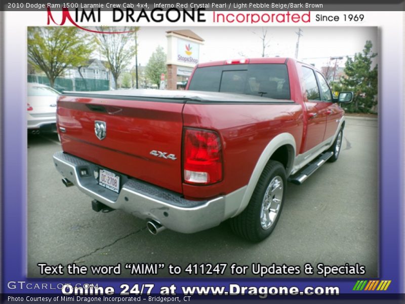 Inferno Red Crystal Pearl / Light Pebble Beige/Bark Brown 2010 Dodge Ram 1500 Laramie Crew Cab 4x4