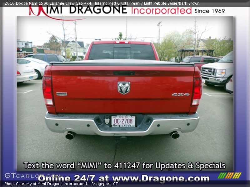 Inferno Red Crystal Pearl / Light Pebble Beige/Bark Brown 2010 Dodge Ram 1500 Laramie Crew Cab 4x4