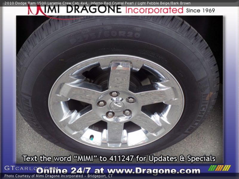 Inferno Red Crystal Pearl / Light Pebble Beige/Bark Brown 2010 Dodge Ram 1500 Laramie Crew Cab 4x4