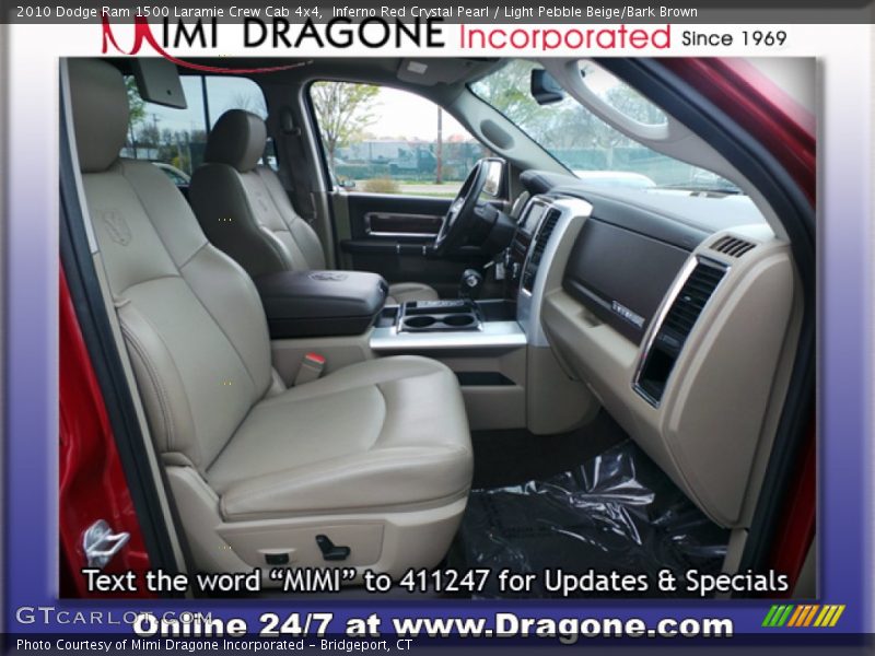 Inferno Red Crystal Pearl / Light Pebble Beige/Bark Brown 2010 Dodge Ram 1500 Laramie Crew Cab 4x4