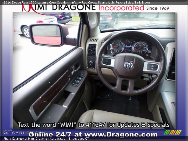 Inferno Red Crystal Pearl / Light Pebble Beige/Bark Brown 2010 Dodge Ram 1500 Laramie Crew Cab 4x4
