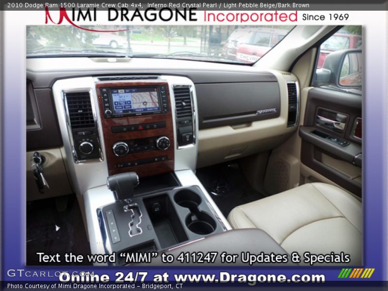Inferno Red Crystal Pearl / Light Pebble Beige/Bark Brown 2010 Dodge Ram 1500 Laramie Crew Cab 4x4