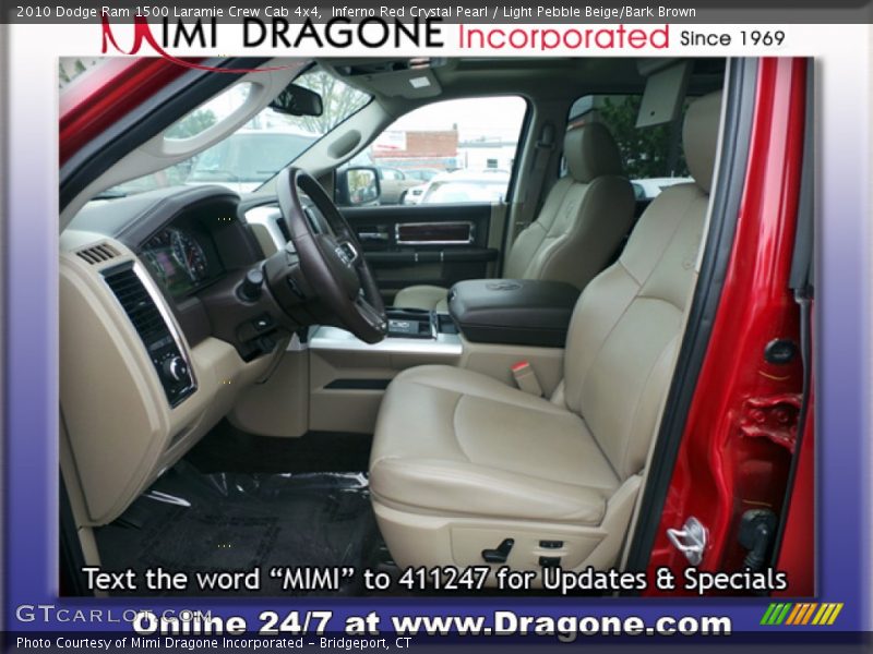Inferno Red Crystal Pearl / Light Pebble Beige/Bark Brown 2010 Dodge Ram 1500 Laramie Crew Cab 4x4