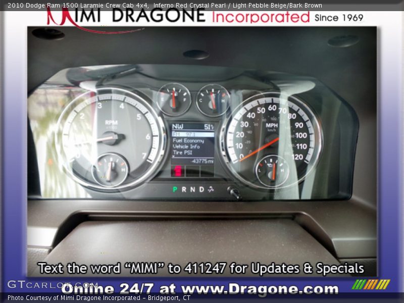 Inferno Red Crystal Pearl / Light Pebble Beige/Bark Brown 2010 Dodge Ram 1500 Laramie Crew Cab 4x4