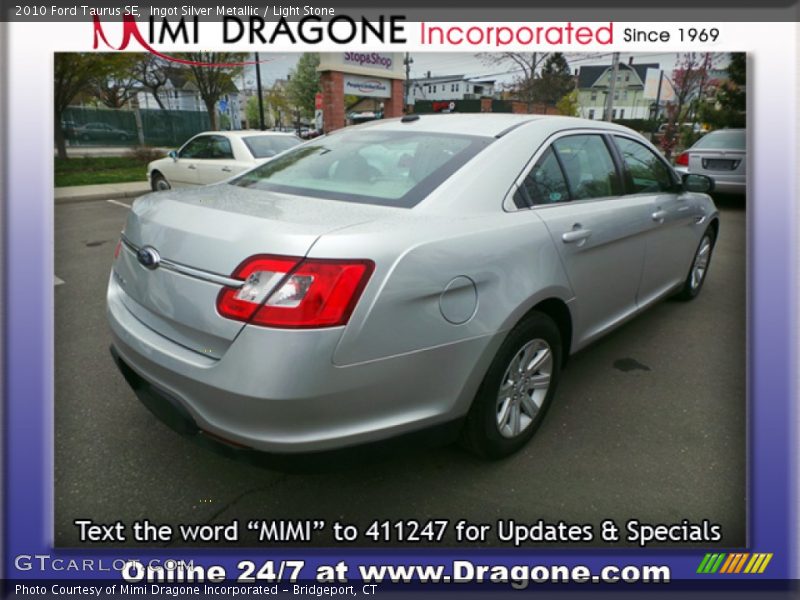 Ingot Silver Metallic / Light Stone 2010 Ford Taurus SE