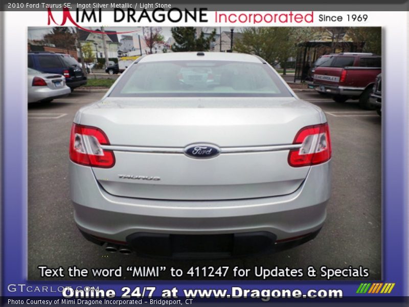 Ingot Silver Metallic / Light Stone 2010 Ford Taurus SE