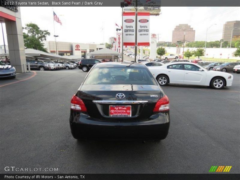 Black Sand Pearl / Dark Gray 2012 Toyota Yaris Sedan