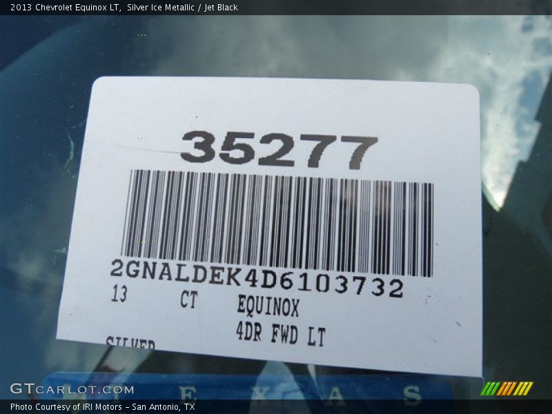 Silver Ice Metallic / Jet Black 2013 Chevrolet Equinox LT