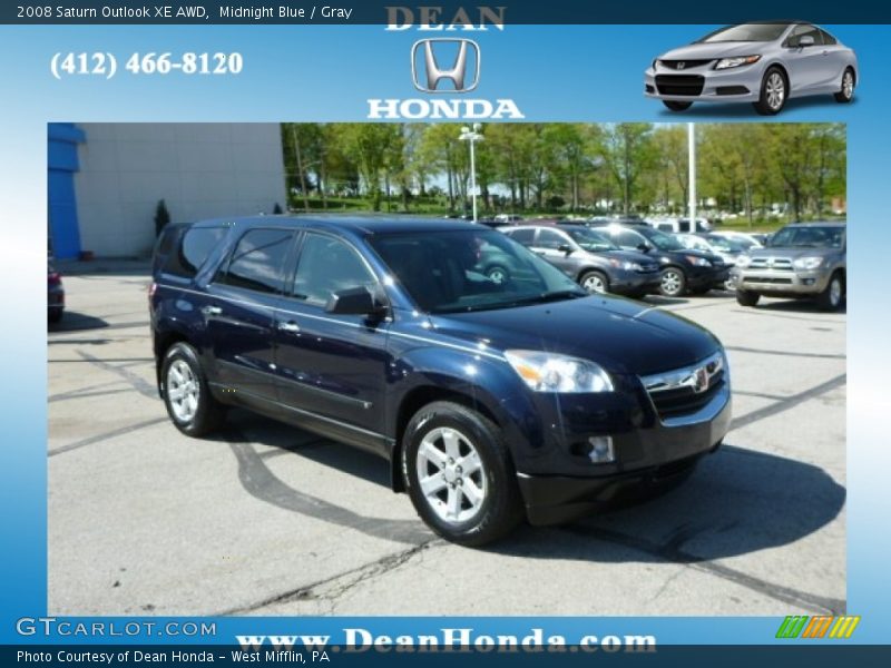 Midnight Blue / Gray 2008 Saturn Outlook XE AWD