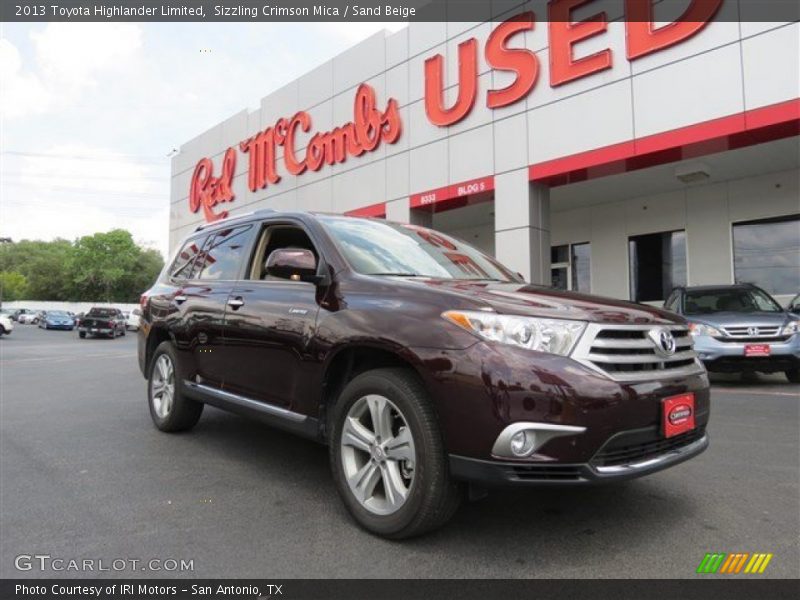 Sizzling Crimson Mica / Sand Beige 2013 Toyota Highlander Limited
