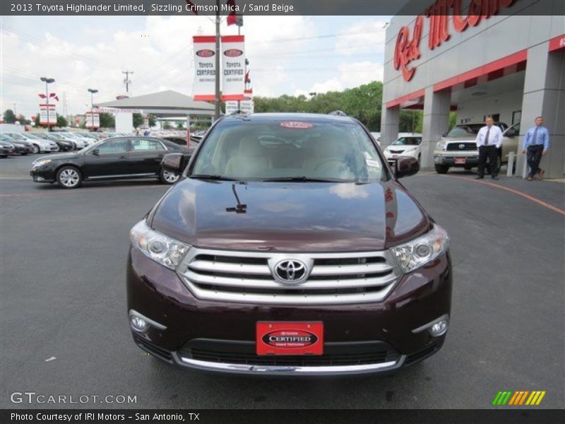 Sizzling Crimson Mica / Sand Beige 2013 Toyota Highlander Limited