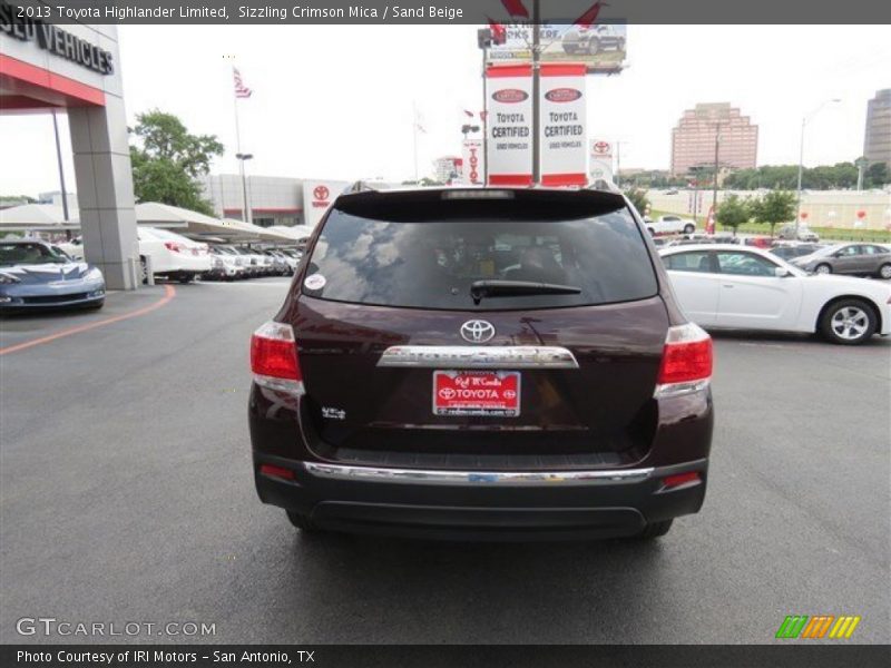 Sizzling Crimson Mica / Sand Beige 2013 Toyota Highlander Limited