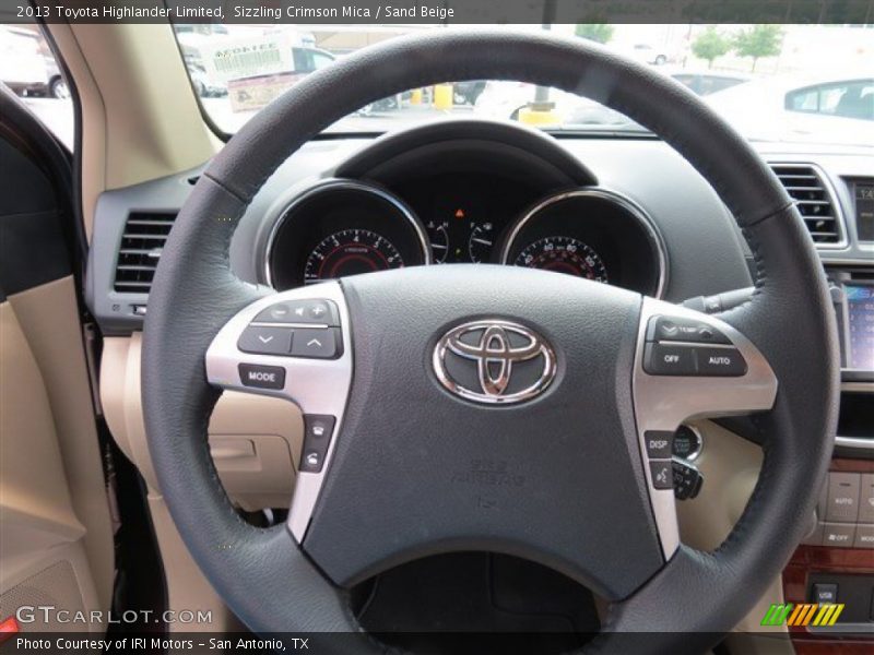 Sizzling Crimson Mica / Sand Beige 2013 Toyota Highlander Limited