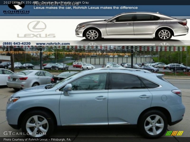 Cerulean Blue Metallic / Light Gray 2012 Lexus RX 350 AWD