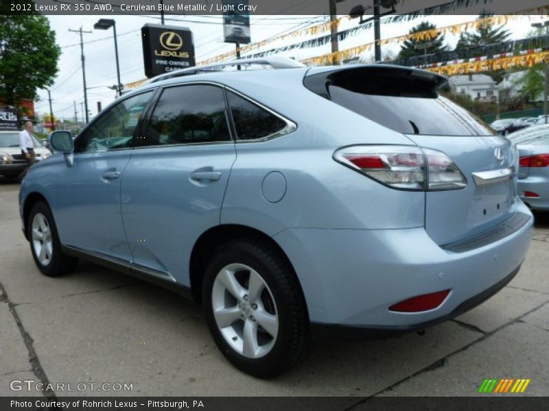 Cerulean Blue Metallic / Light Gray 2012 Lexus RX 350 AWD