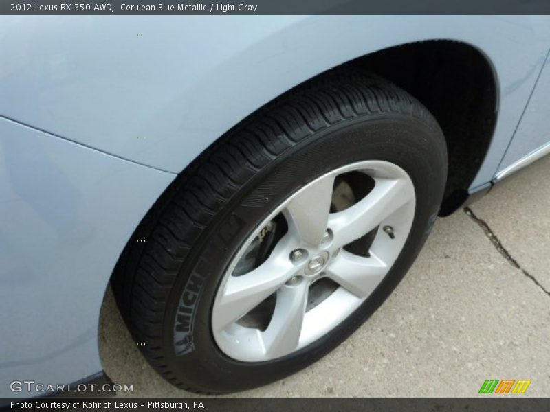 Cerulean Blue Metallic / Light Gray 2012 Lexus RX 350 AWD