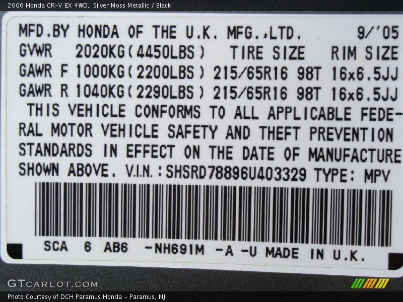 Silver Moss Metallic / Black 2006 Honda CR-V EX 4WD