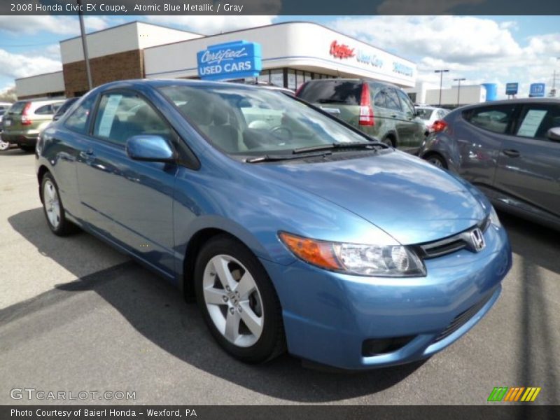 Atomic Blue Metallic / Gray 2008 Honda Civic EX Coupe