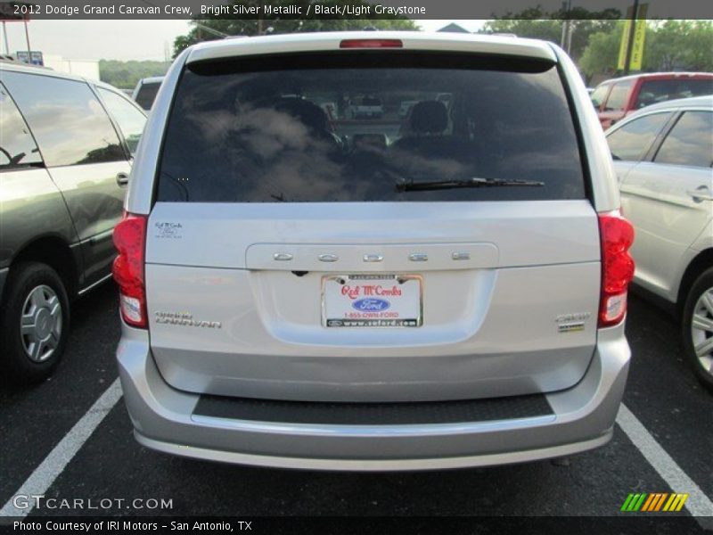 Bright Silver Metallic / Black/Light Graystone 2012 Dodge Grand Caravan Crew