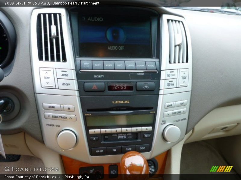 Controls of 2009 RX 350 AWD