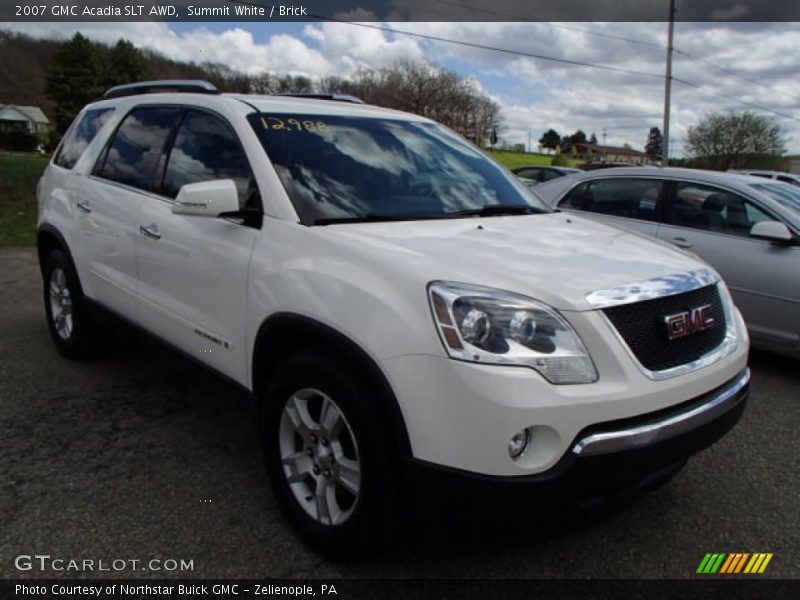 Summit White / Brick 2007 GMC Acadia SLT AWD