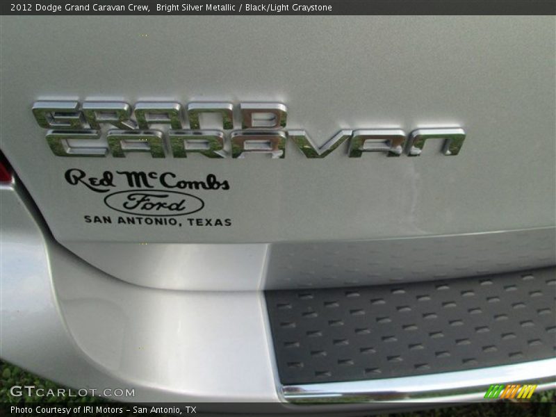 Bright Silver Metallic / Black/Light Graystone 2012 Dodge Grand Caravan Crew