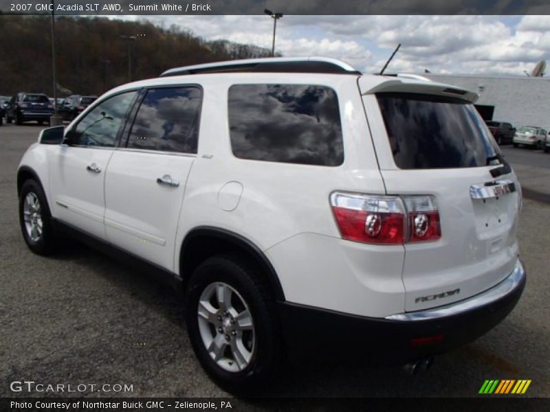 Summit White / Brick 2007 GMC Acadia SLT AWD