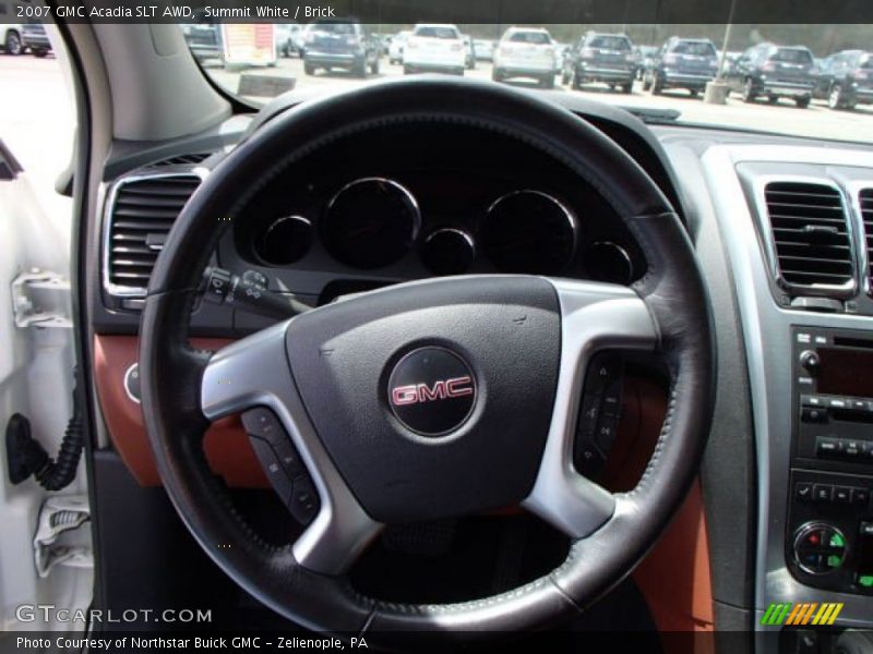 Summit White / Brick 2007 GMC Acadia SLT AWD
