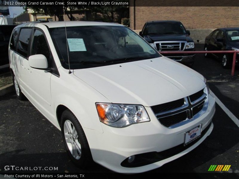 Stone White / Black/Light Graystone 2012 Dodge Grand Caravan Crew