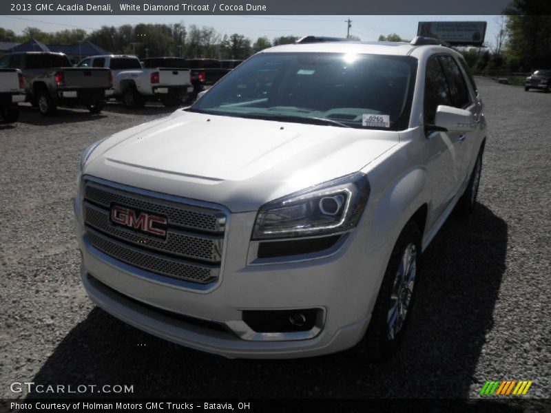 White Diamond Tricoat / Cocoa Dune 2013 GMC Acadia Denali