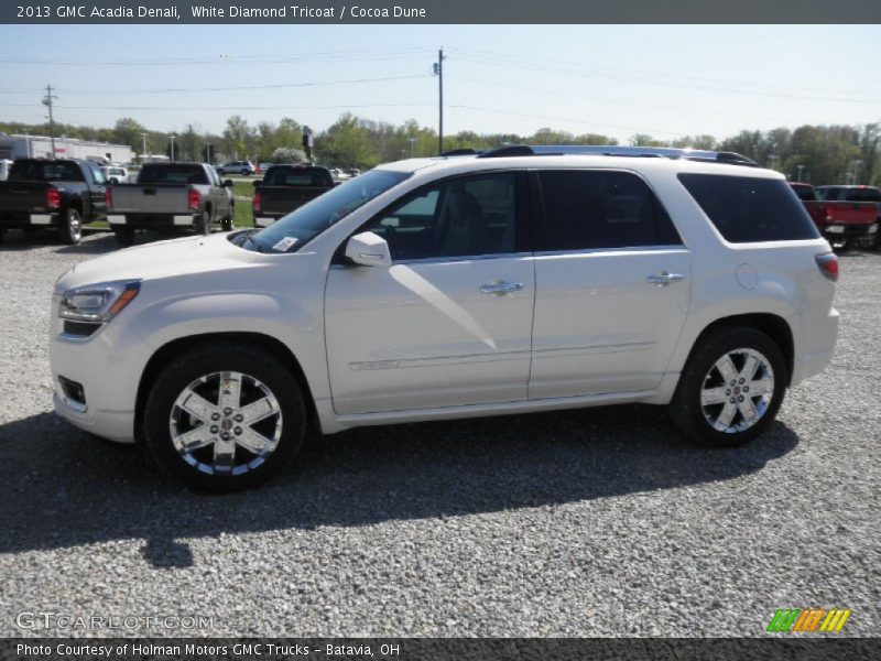 White Diamond Tricoat / Cocoa Dune 2013 GMC Acadia Denali