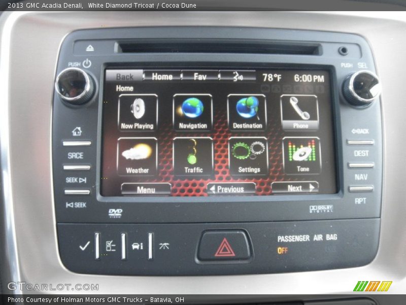 White Diamond Tricoat / Cocoa Dune 2013 GMC Acadia Denali