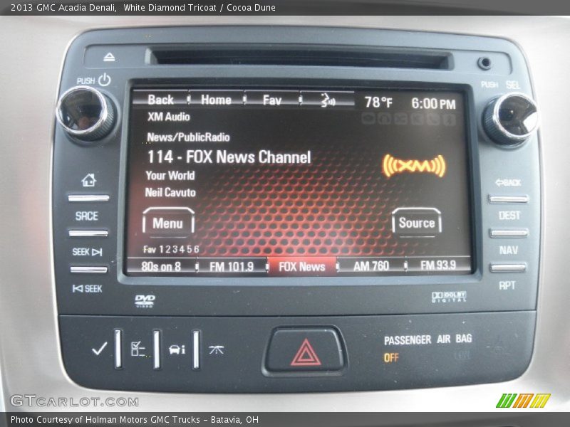 White Diamond Tricoat / Cocoa Dune 2013 GMC Acadia Denali