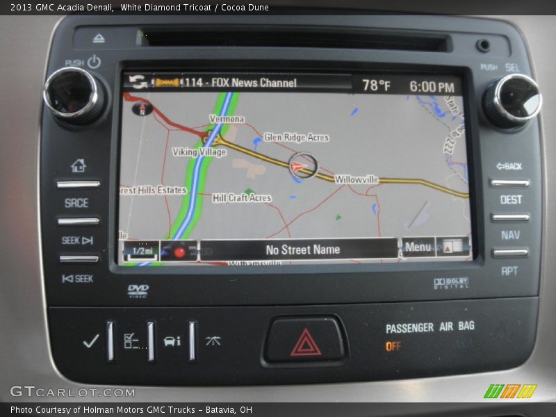 White Diamond Tricoat / Cocoa Dune 2013 GMC Acadia Denali