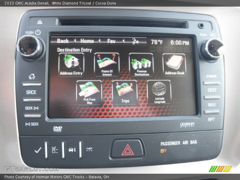 White Diamond Tricoat / Cocoa Dune 2013 GMC Acadia Denali