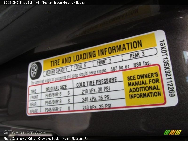 Medium Brown Metallic / Ebony 2008 GMC Envoy SLT 4x4