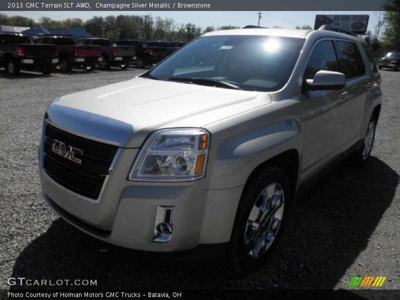 Champagne Silver Metallic / Brownstone 2013 GMC Terrain SLT AWD