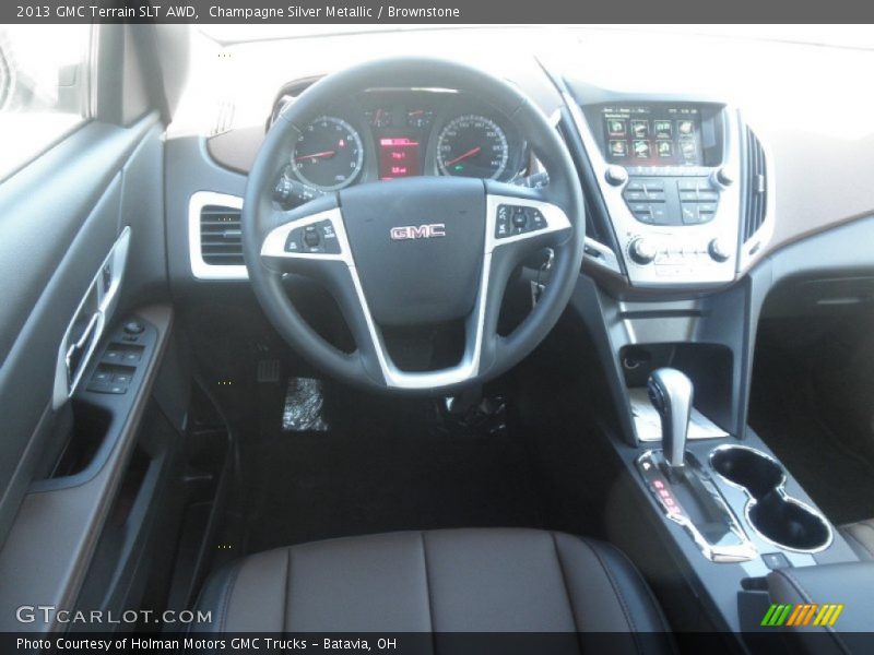 Champagne Silver Metallic / Brownstone 2013 GMC Terrain SLT AWD